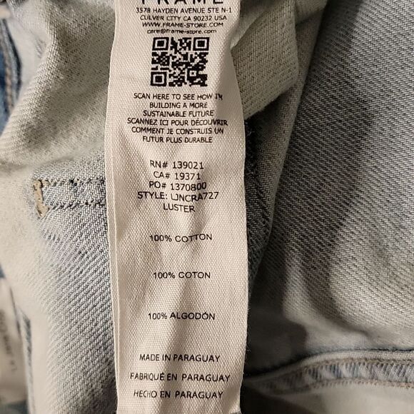 Frame Denim Blue Straight Leg Jeans with High Waist - Picture 6 of 6